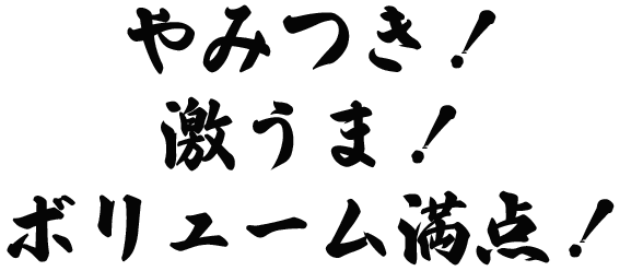 やみつき！激うま！ボリューム満点！